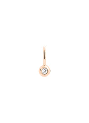 Ciondolo Bollicine DoDo in oro rosa 9K con diamante bianco 0,04 ct, design elegante e luminoso.
